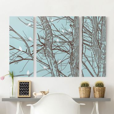 Impression sur toile 3 parties - Winter Trees
