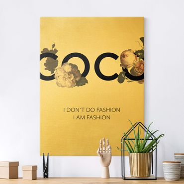 Tableau sur toile or - COCO - I dont´t do fashion Roses