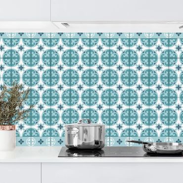 Revêtement mural cuisine - Geometrical Tile Mix Circles Turquoise