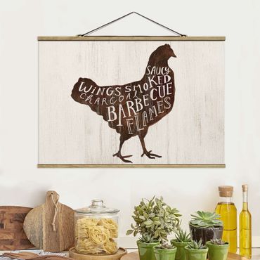 Tableau en tissu avec porte-affiche - Farm BBQ - Chicken