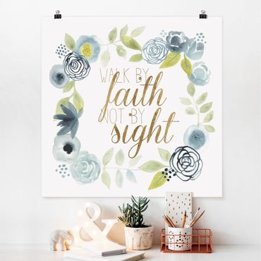 Poster - Garland With Saying - Faith