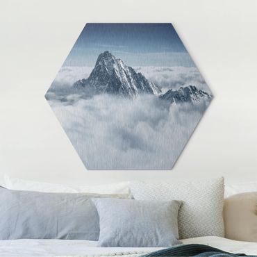 Hexagone en alu Dibond - The Alps Above The Clouds