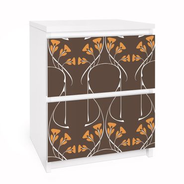 Papier adhésif pour meuble IKEA - Malm commode 2x tiroirs - Meandering Autumn leaves