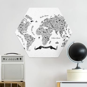Hexagone en forex - Typography World Map White