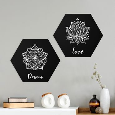 Hexagone en forex - Mandala Dream Love Set Black