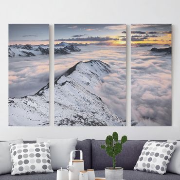 Impression sur toile 3 parties - View Of Clouds And Mountains