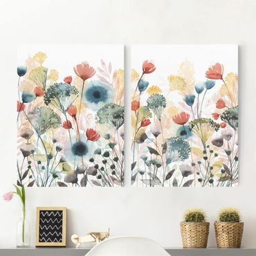 Impression sur toile - Wildflowers In Summer Set I