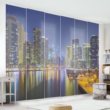 Set de panneaux coulissants - Dubai Night Skyline