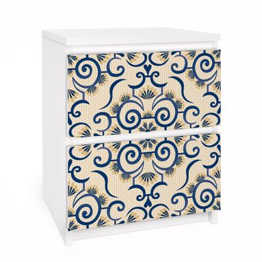 Papier adhésif pour meuble IKEA - Malm commode 2x tiroirs - Acute Ornament In Beige