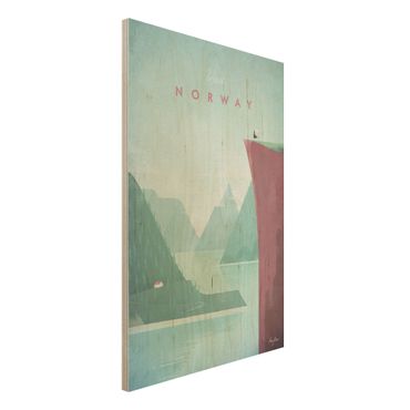Impression sur bois - Travel Poster - Norway