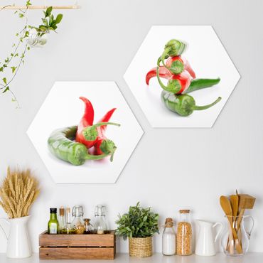 Hexagone en forex - Red and green peppers