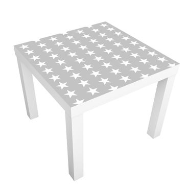 Papier adhésif pour meuble IKEA - Lack table d'appoint - White Stars On Grey Background