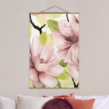 Tableau en tissu avec porte-affiche - Magnolia Blushing II