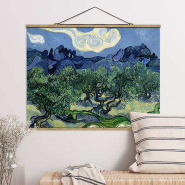 Tableau en tissu avec porte-affiche - Vincent Van Gogh - Olive Trees