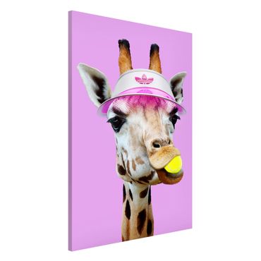 Tableau magnétique - Giraffe Playing Tennis