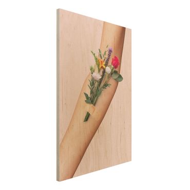 Impression sur bois - Arm With Flowers