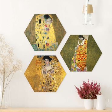 Hexagone en alu Dibond - Gustav Klimt - Portraits