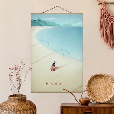 Tableau en tissu avec porte-affiche - Travel Poster - Hawaii