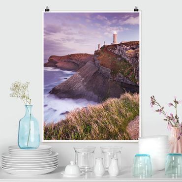 Poster plage - Cliffs And Lighthouse
