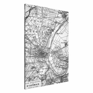Tableau magnétique - Vintage Map St Germain Paris