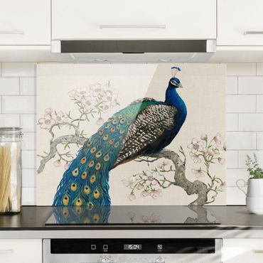 Fond de hotte - Vintage Peacock With Cherry Blossoms