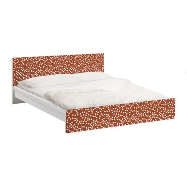 Papier adhésif pour meuble IKEA - Malm lit 140x200cm - Aboriginal Dot Pattern Brown