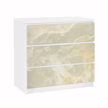 Papier adhésif pour meuble IKEA - Malm commode 3x tiroirs - Onyx Marble Cream