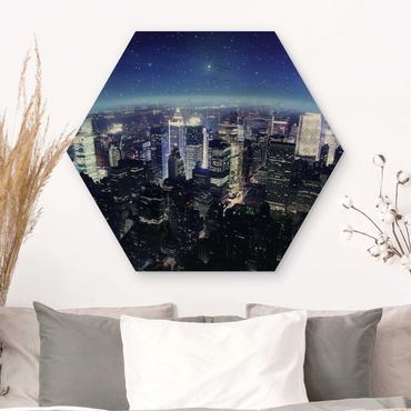 Hexagone en bois - Illuminated New York