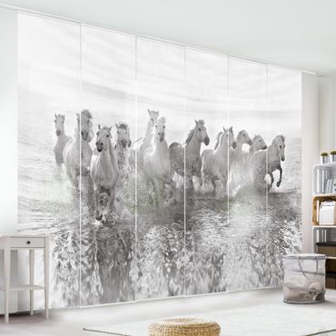 Set de panneaux coulissants - White Horses In The Ocean