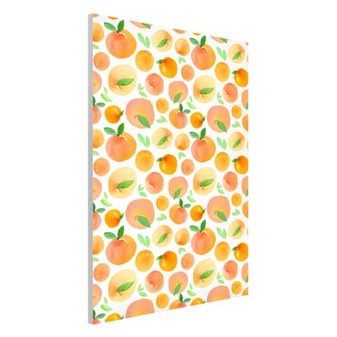Tableau magnétique - Watercolour Oranges With Leaves In White Frame
