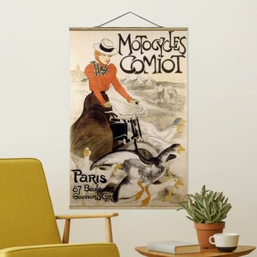Tableau en tissu avec porte-affiche - Théophile Steinlen - Poster For Motor Comiot