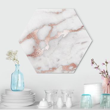 Hexagone en alu Dibond - Marble Look With Glitter
