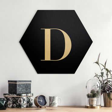 Hexagone en alu Dibond - Letter Serif Black D