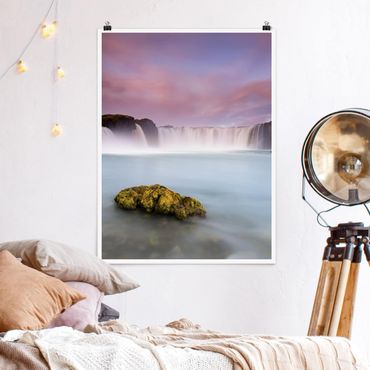 Poster nature & paysage - Goðafoss And The Moon