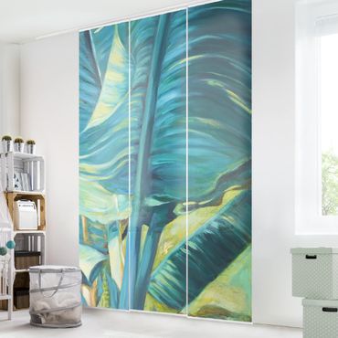 Set de panneaux coulissants - Banana Leaf With Turquoise I