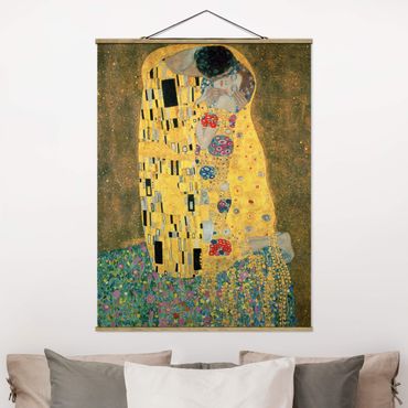 Tableau en tissu avec porte-affiche - Gustav Klimt - The Kiss