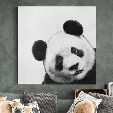 Tableau sur toile - Illustration Panda Black And White Drawing