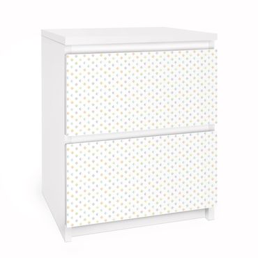 Papier adhésif pour meuble IKEA - Malm commode 2x tiroirs - Pastel Triangles