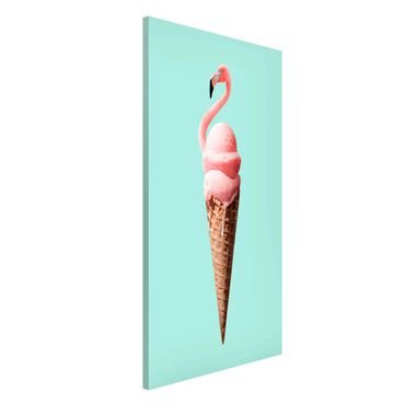 Tableau magnétique - Ice Cream Cone With Flamingo