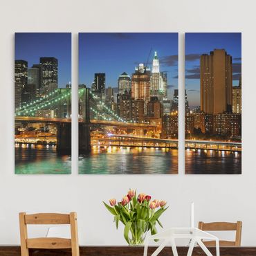 Impression sur toile 3 parties - Manhattan Panorama
