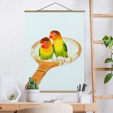 Tableau en tissu avec porte-affiche - Tennis With Birds