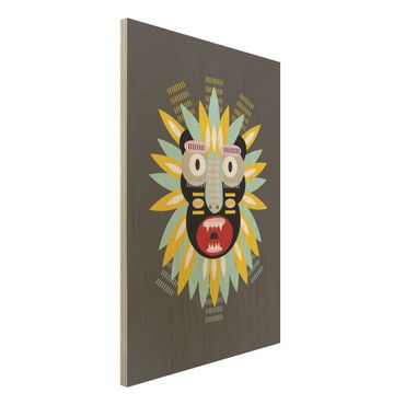 Impression sur bois - Collage Ethnic Mask - King Kong