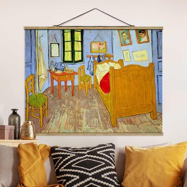 Tableau en tissu avec porte-affiche - Vincent Van Gogh - Bedroom In Arles