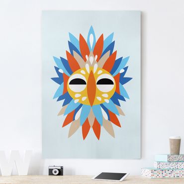 Impression sur toile - Collage Ethnic Mask - Parrot