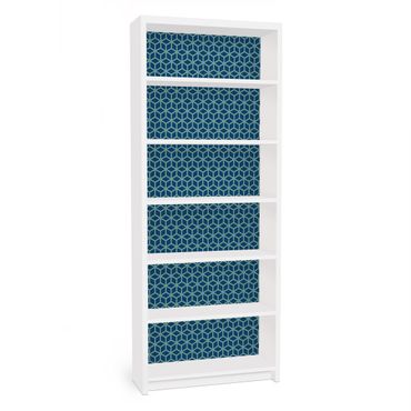 Papier adhésif pour meuble IKEA - Billy bibliothèque - Cube pattern Blue