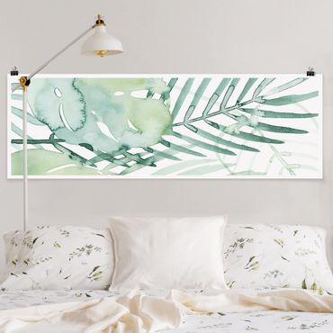 Poster panoramique fleurs - Palm Fronds In Watercolour I
