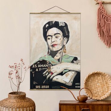 Tableau en tissu avec porte-affiche - Frida Kahlo - Collage No.4