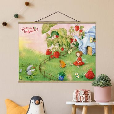 Tableau en tissu avec porte-affiche - Little Strawberry Strawberry Fairy - In The Garden