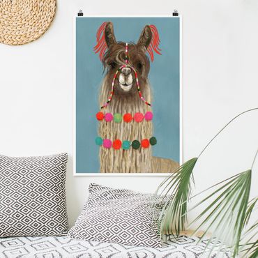 Poster animaux - Lama With Jewelry I