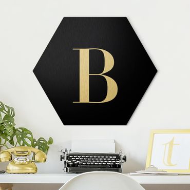 Hexagone en alu Dibond - Letter Serif Black B